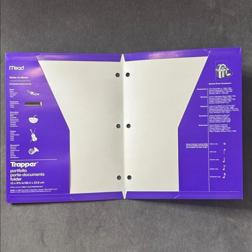 Mead Vintage Trapper Keeper Portfolio 2 Pocket 3 Hole Folder Set of 6 U.S.A Made